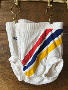Bobo Choses | Cream Bloomers with Red, Navy & Yellow Stripes (12-18 months)